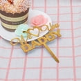 thumbnail image 6 of WHAMVOX Golden Acrylic Cake Topper for Father's Day Party Decoration with We Love Daddy Design Creative Cupcake Picks, 6 of 8