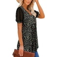 thumbnail image 4 of KISSMODA Womens V Neck Short Sleeve Summer Tops Button Down Pleated Tunic Tops Shirts S-3XL, 4 of 5