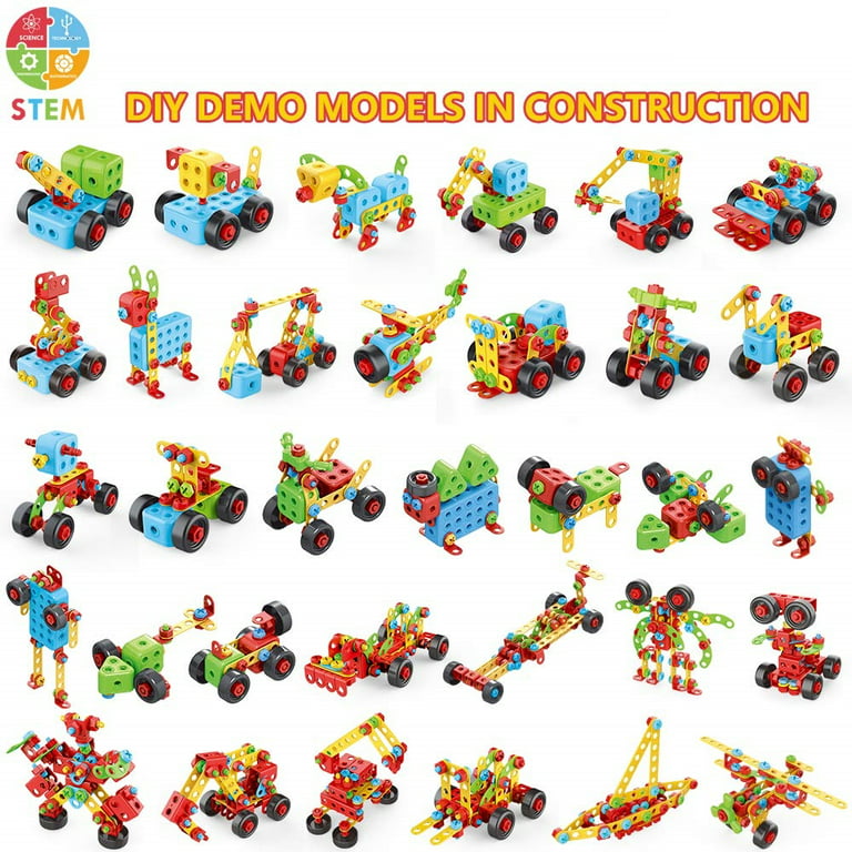 Jeux de Construction 130 Pieces Blocs de Construction Puzzle 3d DIY  Assemblage Briques Jeu Educatif Jouets d'Eveil et d'Activité Développer  Intelligence pour Enfant 2-6 Ans Cadeau d'Anniversaire Noël : :  Jeux et