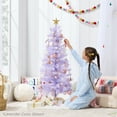 thumbnail image 4 of Best Choice Products 4ft Prelit Colored Christmas Tree, Artificial Tree Holiday Decor w/ Warm White LED Lights - Black Tinsel, 4 of 9