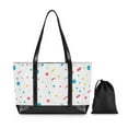 thumbnail image 7 of FORMRS Canvas Laptop Tote Bag for Women with 15.6" Computer Compartments Shoulder Handbag, White Retro Pattern, 7 of 7