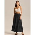 thumbnail image 6 of Mawalde Women Tiered Long Skirts Pleated A Line Adjustable Elastic Waist with Drawstring Flowy Long Skirt, 6 of 8