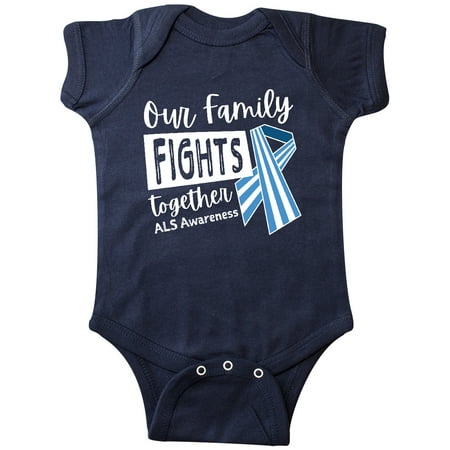 

Inktastic Our Family Fights Together ALS Awareness Gift Baby Boy or Baby Girl Bodysuit