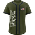 thumbnail image 3 of Men's 250th Anniversary Patriotic Baseball Jersey 1776-2026 America Flag Short Sleeve Button Down Tops Casual Vintage Printed Shirts 2026 Army Green 3XL, 3 of 4