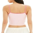 thumbnail image 4 of POINTERTECK Women Ribbed Knit Sleeveless Camisole Patchwork Spaghetti Strap Crop Tank Top Scoop Neck Solid Cami Vest Grey S, 4 of 5