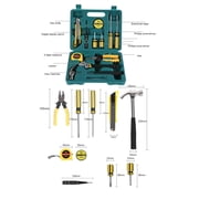 BIMZUC 13-Piece Utility Toolbox Multifunctional Hand Tool Set for Household Maintenance, Auto Repairs with Hammer, Pliers, Screwdrivers, Wrench, and Tape Measure in Carrying Case