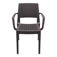thumbnail image 4 of Pemberly Row Contemporary Resin Patio Dining Arm Chair in Brown, 4 of 11