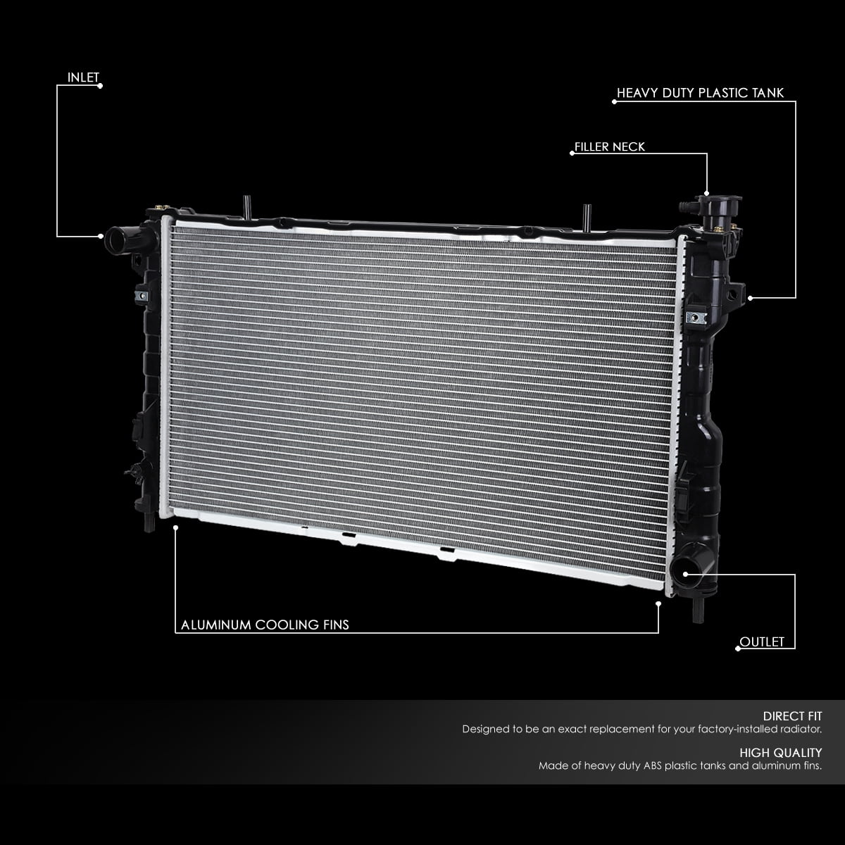 DNA Motoring 2795 Aluminum Radiator for 2005-2007 Dodge Caravan Grand Chrysler Voyager Town&Country