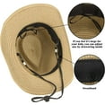 thumbnail image 4 of OwnShow Straw Cowboy Hat for Women Men Western Sun Hat Wide Brim Summer Belt Cowgirl Hats, 4 of 14