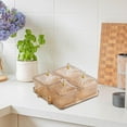 thumbnail image 6 of TISHITA Dried Fruit Snack Serving Plate with Lid Divided Serving Platter Food Storage Box Candy Nuts Dish for Candy Cookies Appetizer Brown, 6 of 8