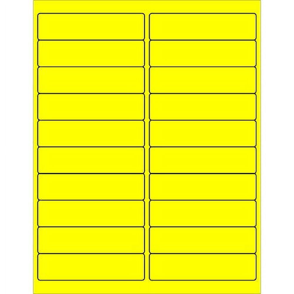 Tape Logic Rectangle Laser Labels 4" x 1" Fluorescent Yellow 2000/Case (LL177YE)
