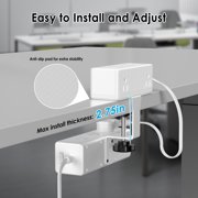 VILONG Desk Clamp Power Strip with 15 Outlets, 2 USB-C, 2 USB-A Ports, Surge Protector - White