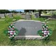 thumbnail image 3 of Sets of Artificial Cemetery Flowers, Outdoor Grave Decorations Roses Memorial Flowers, Accompanied by Long Nail Vases, Suitable for Cemetery and Home Decoration. (Pink+White), 3 of 5