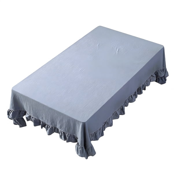 Mantel con volantes de color liso, rectangular, cuadrado, para mesa de comedor, para decoración de cocina, comedor y patio.