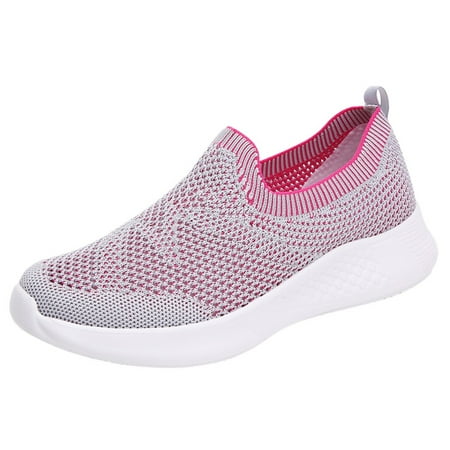 

sneakers for women walking shoes Fashion Women Mesh Casual Slip-On Sport Shoes Runing Breathable Shoes Sneakers Mesh Hot Pink
