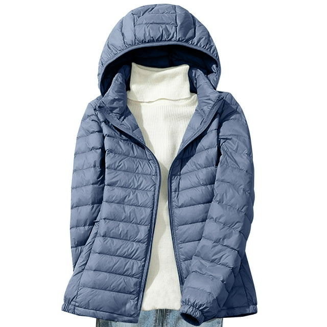 Lolmot Womens Down Jacket Lightweight Hooded Short Korean Style Extra Large Size Plus White Down Warm Jacket
