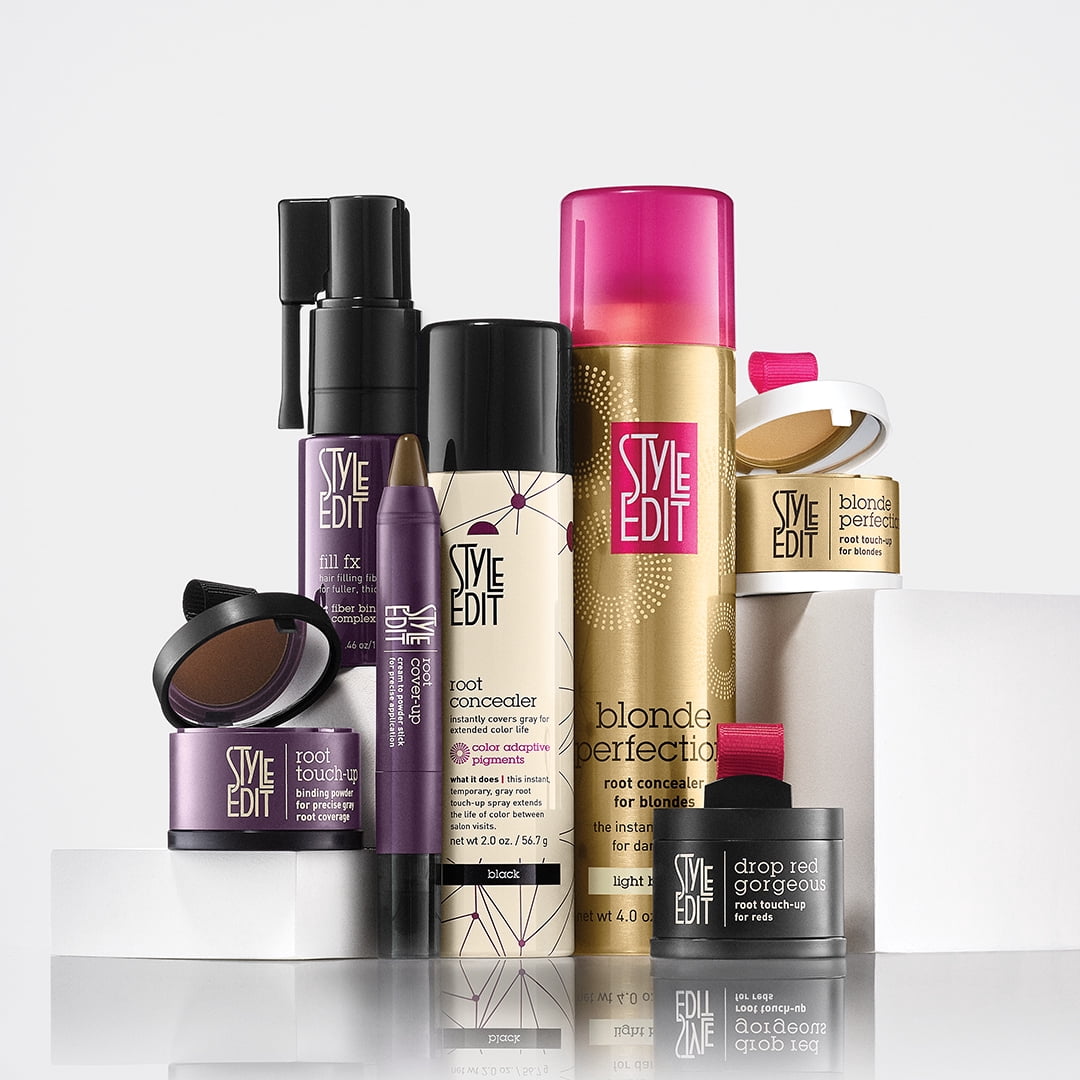 Style Edit Root Cover-Up Stick + Travel Sized Concealer Spray Medium Brown 0.86 oz