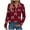Red-06, variant on Perfectbot Women's V-Neck Button Tunic Tops - Long Sleeve Shirt Dressy Casual Classic Plaid Blouse