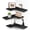 Black, variant on Black 3 Tier L-Shaped Corner Floating Wall Shelves Set for Bathroom Kitchen Living Room