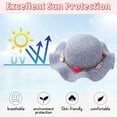 thumbnail image 3 of 51-52cm hat circumference children's summer hat flower straw hat big basin hat straw beach sunscreen sun hat, 3 of 5