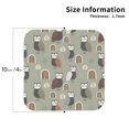 thumbnail image 2 of Leather Coasters with Heat-resistant for Drinks, Funny Owl Doodles Cup Coasters Cup Pad Mat for Tabletop Protection, Coffee Table, Office Desk and Housewarming Gift, 2 of 5