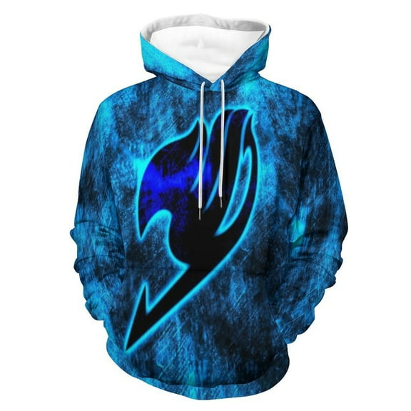 Unisex 3D Printed Fairy Tail Hoodies Long Sleeve Sweatshirts for Men Women with Big Pockets