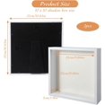 thumbnail image 2 of 2 Pcs Shadow Boxes Display Cases, 10"x10" Deep Wood Glass 3D Shadow Box Set for Wall and Tabletop Baby Sports (White), 2 of 4