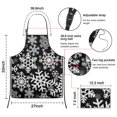 thumbnail image 7 of Black Christmas Snowflake Pattern Apron-Garden Aprons for Women with Pockets-Cotton Linen Waterproof Kitchen Cooking Gardening Aprons Adjustable for Kitchen,Cooking,BBQ and Salon 33"x27", 7 of 7
