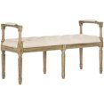 thumbnail image 3 of SAFAVIEH Raiden Linen Rustic Oak Bench Beige /Rustic Oak, 3 of 7