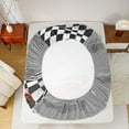 thumbnail image 5 of Homewish Red Racing Car Twin Sheet Sets,Checkerboard Race Flag Twin Fitted Sheet,Red Gray Black Flat Sheet For Boys Kids,Ultra Soft Home Decor,3-Piece, 5 of 7