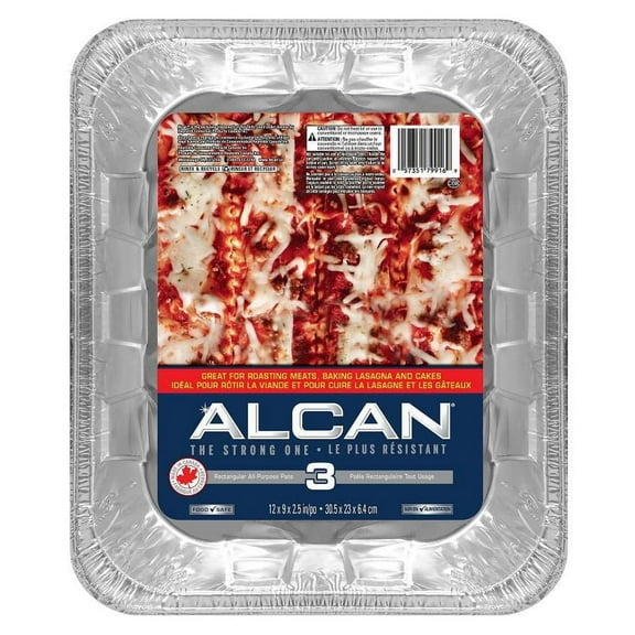 ALCAN® Essentials Aluminum Bakeware Rectangular All Purpose Pans 3 count, Alcan Essentials Rectangular All Purpose Pans 3-ct