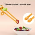 thumbnail image 3 of 3 Pairs Training Chopsticks Comfortable Grip Chewable Ergonomic Design Widen Head Cartoon Eating Train Easy to Clean Cute Bear Kids Food Grade Learning Chopsticks Kitchen Utensils, 3 of 8