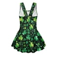 thumbnail image 5 of Tutolipy Bathing Suit, Green Clover Girls One Piece Swimsuit with Skirt, Comfort Comes with Lining Girls Beach Swimsuit for Vacation Size 3-4 Years, 5 of 8