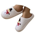 thumbnail image 3 of Fuzzy Slippers For Women Winter Cartoon Embroidered Christmas Snowman Couple Men Cozy Slippers Warm Cozy Winter House Slippers Bedroom Indoor House Shoes, 3 of 7