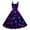 Royal Blue, variant on Valentines Dress for Women Sleeveless Midi Dress Round Neck A-Line Vintage Valentine Heart Print Party Dresses Purple Pink M