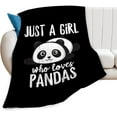 thumbnail image 2 of Panda Blanket Cute Panda Plush Throw Blanket Super Soft Cozy Warm Fleece Just A Girl Who Loves Panda Bedding Blanket Gifts for Kids Girls Boys Women 40"X50", 2 of 6