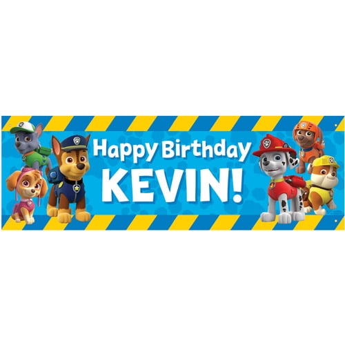 2 X Personalised PAW Patrol Birthday Party Banners Children Party Banner