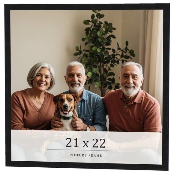 21x22 Frame Black Real Wood Picture Frame Width 0.75 inches | Interior Frame Depth 0.5 inches |