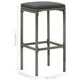 thumbnail image 4 of vidaXL 3 Piece Bar Set Poly Rattan Grey, 4 of 5