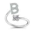 thumbnail image 2 of HEVIRGO Adjustable A to Z Alphabet Open Ring Couple Wedding Band Jewelry Accessory Gift,B, 2 of 9