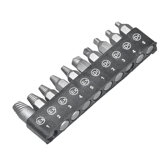Juego De Accesorios De Destornilladores 10 En 1 Juego De Destornilladores De Impacto Duro Con Puntas De Extractor De Tornillos De Cabeza Rota Oxidada Dañada De Alta Velocidad Con Soporte De Puntas De Noticed TO002759-00