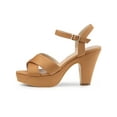 thumbnail image 6 of BLISSFUL STEP Women's Strap Platform Chunky Heel Slingback Sandals, 6 of 8