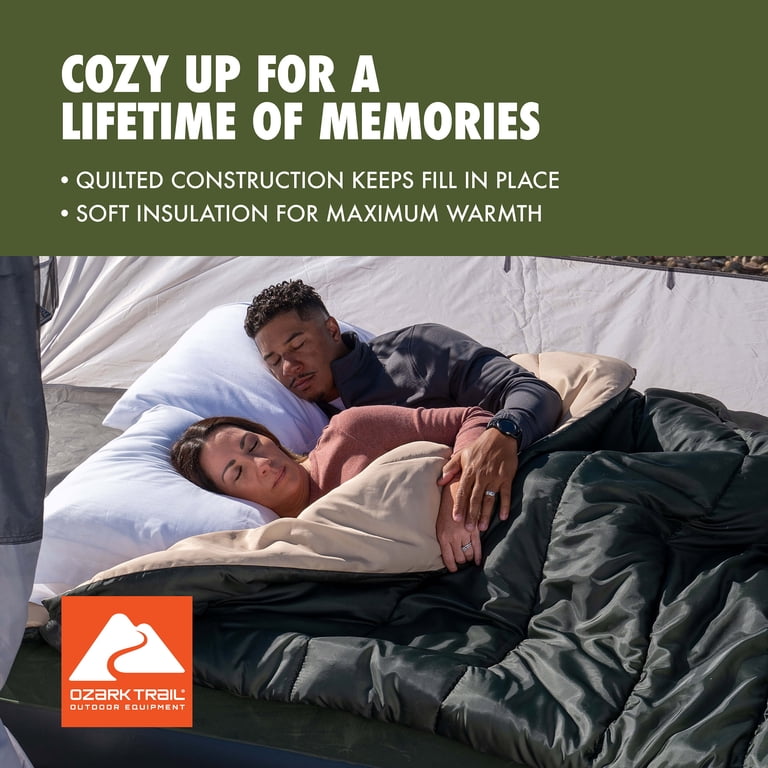 Free Shipping! Ozark Trail Doublewide Sleeping Bag, 66 inches wide