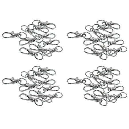 

40Pcs Metal Clasp Swivel Trigger Clips Snap Hooks Key Ring Bags DIY Craft Silver