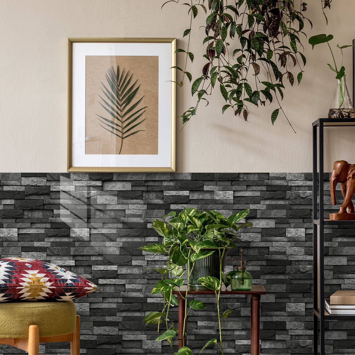 Peel and Stick Backsplash Wall Tiles,Self-Adhesive,Oil Proof,Waterproof, Removable Wall Panels for Kitchen & Bathroom,Modern Design, Easy Install (9.68x4.72 inch,48 Pack)
