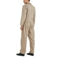 Toptie Men's Long Sleeve Coverall, Khaki Coverall Snap and ZipFront