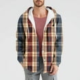 thumbnail image 2 of Dovford Men's Long Sleeve Quilted Lined Flannel Shirt Jacket with Hood 2025 Spring Fall, 2 of 5