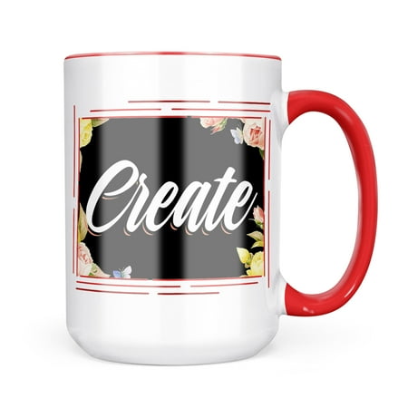 

Neonblond Floral Border Create Mug gift for Coffee Tea lovers