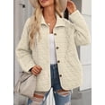 thumbnail image 5 of Women'S Light Weight Quilted Casual Winter Open Front Button Down Puffer Coat Outwear Cardigan Cream White XL, 5 of 8