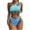 Sky Blue, variant on UTSJKR Deals Women's Bikini Sets Cheeky Cutout One Shoulder High Waisted Two Piece Swimsuit Lace Up High Cut Bathing Suit Black M